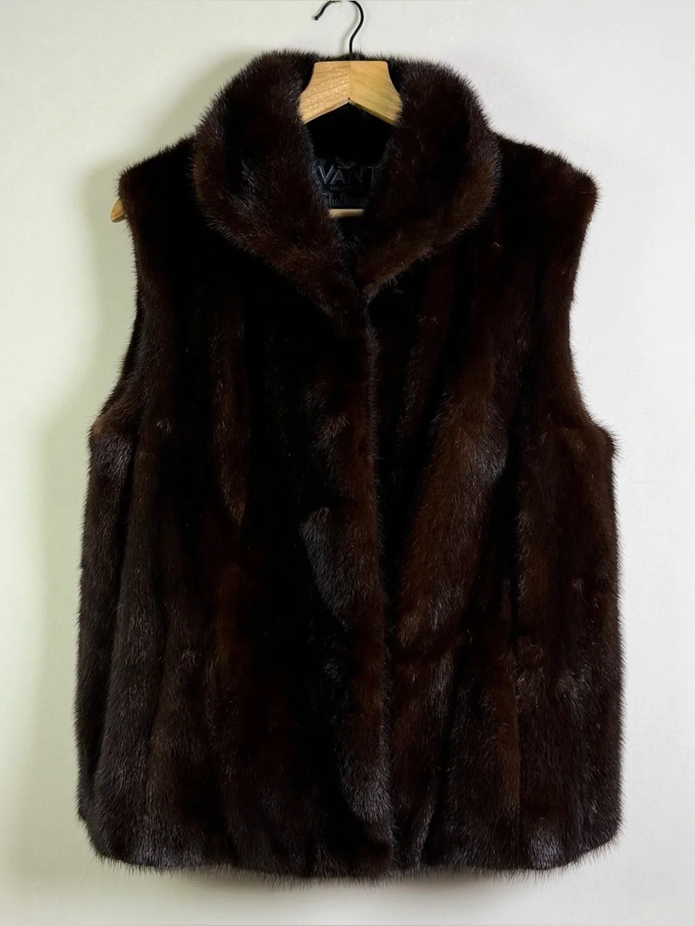 Vintage Women’s Sz Large Genuine Mink Fur Vest Brown Mob Wife Old Money Luxury
